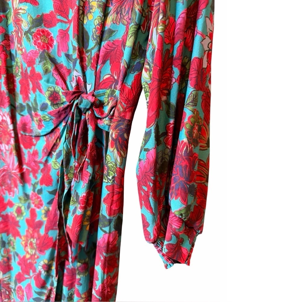 Talbots Petite Romantic Floral Side-Tie Midi Dress | 12P 🌸 - Picture 6 of 16